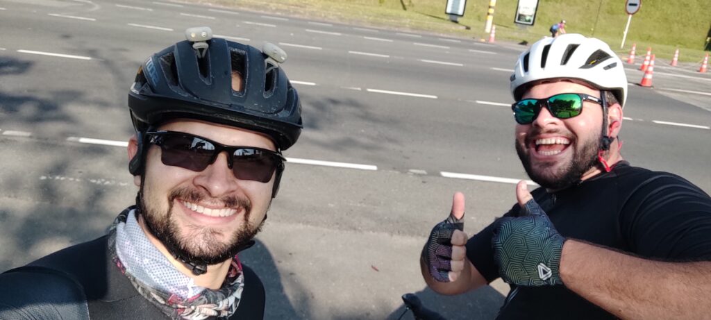 Luis (left) hanging out with his brother in Colombia.
